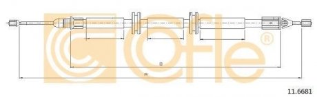 Трос ручного гальма Renault Kangoo 1.9 DCI 4x4 01- COFLE 116681 (фото 1)