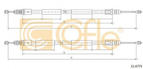 Трос ручного гальма COFLE 116773