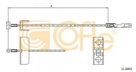 Трос ручного, (центр.) 01- (1185mm) COFLE 116802