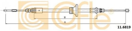 Трос ручного гальма(перед) Opel Vivaro B 1.6D 06.14- 11.6819 COFLE 116819