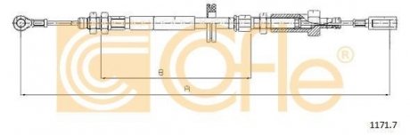 Трос ручного гальма PSA Boxer/Ducato/Jumper 94- 1059/761mm COFLE 1171.7