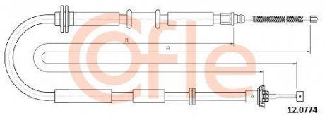 Трос ручного тормоза COFLE 120774 (фото 1)
