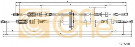 Трос, ступенчатая коробка передач COFLE 12.7250