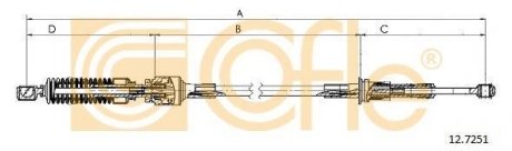 Трос, ступенчатая коробка передач COFLE 12.7251