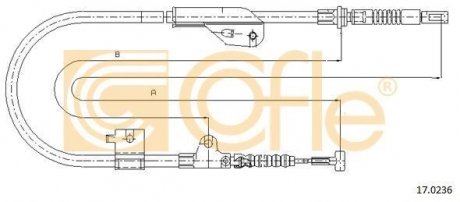 Трос ручного тормоза COFLE 170236