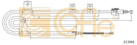 Трос ручного тормоза COFLE 172563