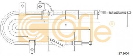Трос ручного тормоза COFLE 172600