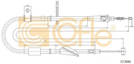 Трос ручного гальма COFLE 175043