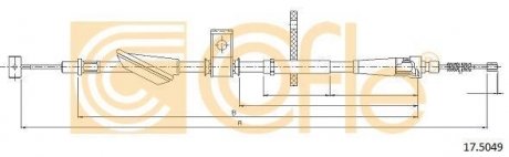 Трос стояночного тормоза задний правый IGNIS 02- P COFLE 175049