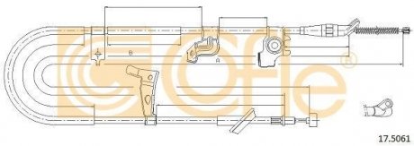 Трос ручного гальма COFLE 17.5061 (фото 1)