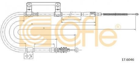 Трос стояночного гальма задній лівий COFLE 176046