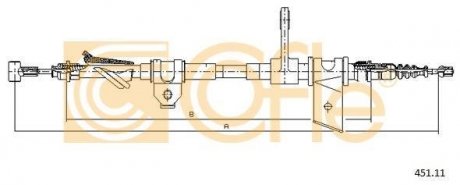 Трос ручника COFLE 451.11