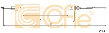 Трос ручного гальма COFLE 491.3
