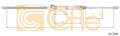 Трос ручника Skoda Fabia/VW Polo/Seat Ibiza 08- (1589/923 мм) COFLE 92107140