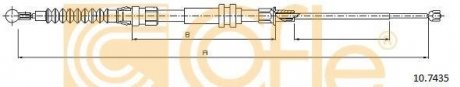 Трос ручника (задній) VW Caddy 04-15 (1718mm) COFLE 92107435