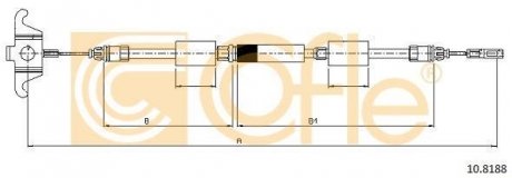 Трос ручного тормоза COFLE 92108188