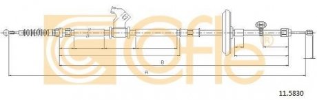 Трос ручного гальма (R) Opel Astra J/Chevrolet Cruze 09- (1814mm) COFLE 92115830