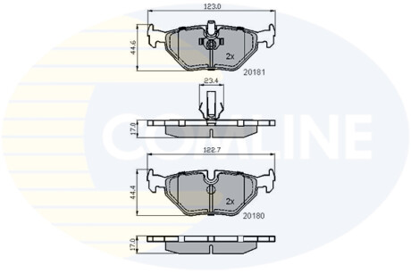 Комплект тормозных колодок, дисковый тормоз COMLINE CBP01024 (фото 1)