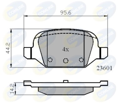 Тормозные колодки, дисковый тормоз (набор) COMLINE CBP01026