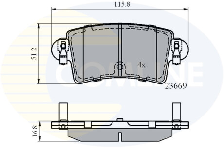 Комплект тормозных колодок, дисковый тормоз COMLINE CBP01036