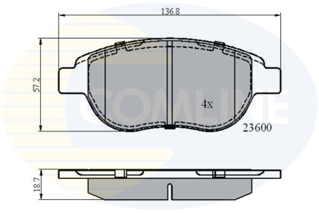 Тормозные колодки, дисковый тормоз (набор) COMLINE CBP01038