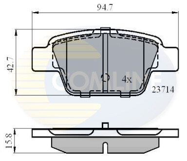 Тормозные колодки, дисковый тормоз (набор) COMLINE CBP01039