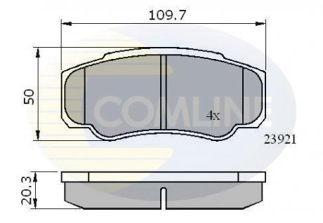 Гальмівні колодки, дискове гальмо (набір) COMLINE CBP01042