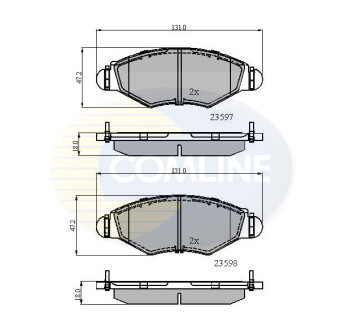 Тормозные колодки, дисковый тормоз (набор) COMLINE CBP01131 (фото 1)