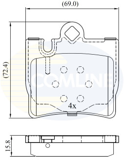 Комплект тормозных колодок, дисковый механизм COMLINE CBP01143