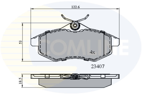 Тормозные колодки, дисковый тормоз (набор) COMLINE CBP01145