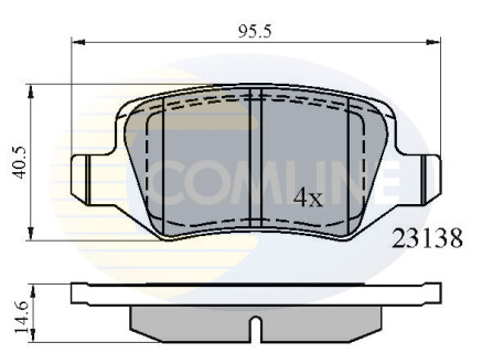 Тормозные колодки, дисковый тормоз (набор) COMLINE CBP01149