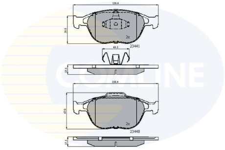 Тормозные колодки, дисковый тормоз (набор) COMLINE CBP01150