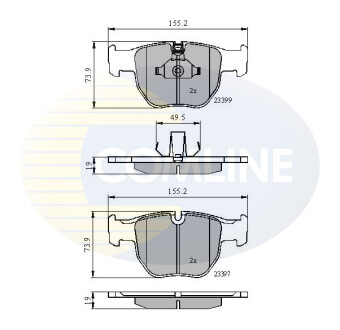 Комплект тормозных колодок, дисковый механизм COMLINE CBP01157