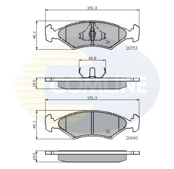 Комплект тормозных колодок, дисковый механизм COMLINE CBP0118