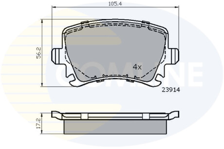 Гальмівні колодки, дискове гальмо (набір) COMLINE CBP01284