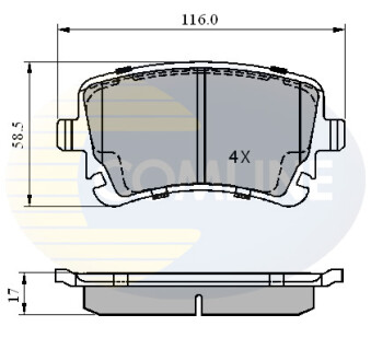 Тормозные колодки, дисковый тормоз (набор) COMLINE CBP01313