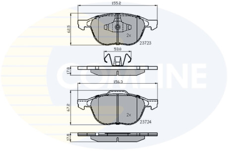 Гальмівні колодки, дискове гальмо (набір) COMLINE CBP01323 (фото 1)