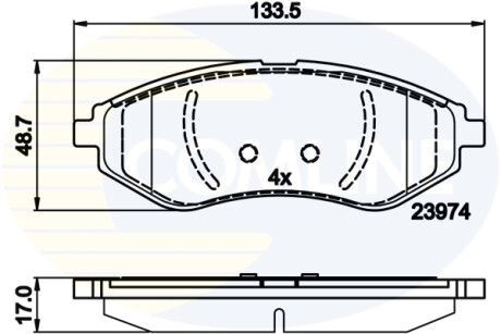 Комплект тормозных колодок, дисковый тормоз COMLINE CBP01598