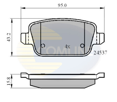 Гальмівні колодки, дискове гальмо (набір) COMLINE CBP01610 (фото 1)