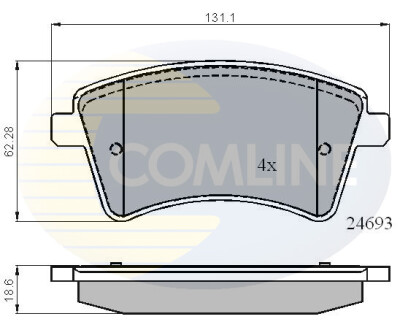 Комплект тормозных колодок, дисковый тормоз COMLINE CBP01707 (фото 1)