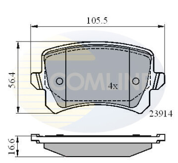 Тормозные колодки, дисковый тормоз (набор) COMLINE CBP01712