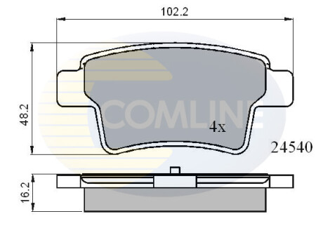 Тормозные колодки, дисковый тормоз (набор) COMLINE CBP01713 (фото 1)