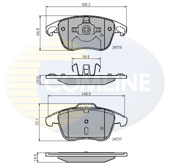 Гальмівні колодки, дискове гальмо (набір) COMLINE CBP01720 (фото 1)