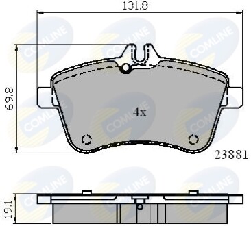 Комплект тормозных колодок, дисковый механизм COMLINE CBP01723