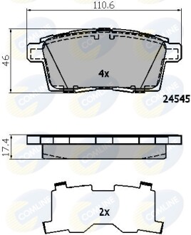 Гальмівні колодки, дискове гальмо (набір) COMLINE CBP01731