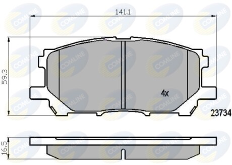 Комплект тормозных колодок, дисковый механизм COMLINE CBP01750