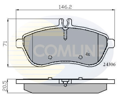 Тормозные колодки, дисковый тормоз (набор) COMLINE CBP01786