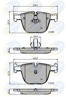 Тормозные колодки, дисковый тормоз (набор) COMLINE CBP01794