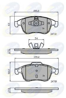 Комплект тормозных колодок, дисковый тормоз COMLINE CBP02001