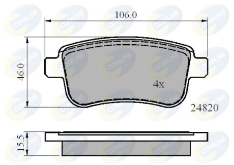 Комплект тормозных колодок, дисковый тормоз COMLINE CBP02014 (фото 1)